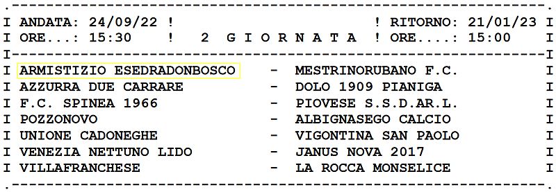 2^ giornata Calcio Armistizio Esedra Don Bosco Padova Juniores Elite U19 - Girone C Stagione Sportiva 2022-2023